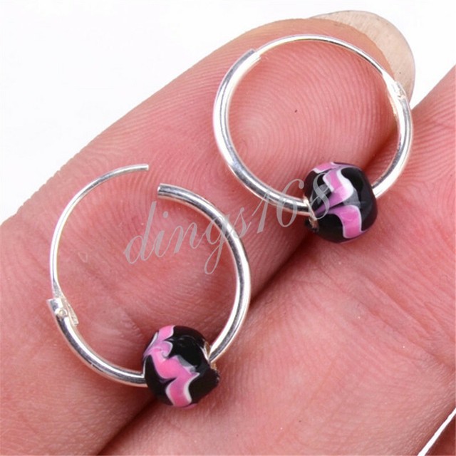 925 Sterling Silver Natural Beeswax Tarnish-Free 13mm Small Hoop