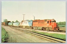 Postcard Detroit Toledo & Ironton RR Dundee MI c1977