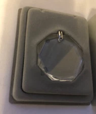 Rare Charles Revson Ultima II Crystal Octagon 3D Pendant Austria 32% Full Lead