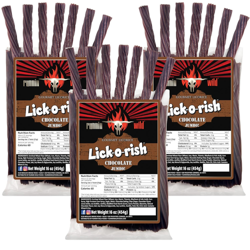 Chocolate Flavored Licorice Twists – Lick-O-Rish Candy, 3 lbs (3 Bags, 1 lb Each