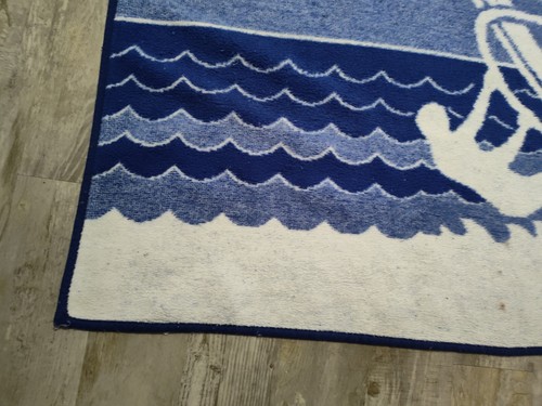 Vintage Mora Son De Abrigo Blanket Windsurfing Scene Reversible 72” X 52” Beach - Picture 13 of 20