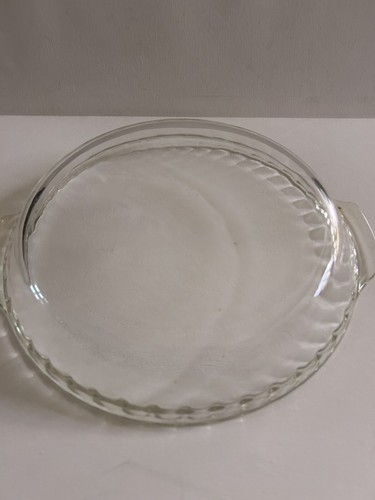 Vintage Fire King 10 Zoll Kuchenplatte tiefe Schale Anker Hocking #470 Glas geriffelt - Bild 2 von 4