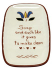 Folk Art Ceramic Soap Dish - Soap and such like it gives to make clean