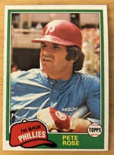 1981 Topps Pete Rose Baseball Card 180 Phillies First Base NM O/C & Corner Dings