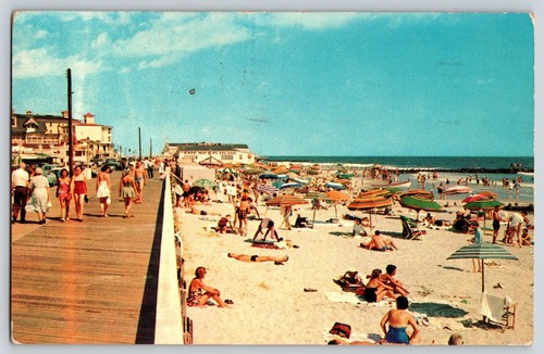 Postkarte Baden Strand & Promenade - Cape May New Jersey 1961