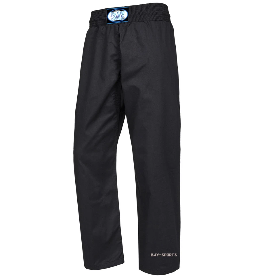 BAY® KRAV MAGA Hose Trainingshose schwarz Combathose Baumwolle schwarz lang BW - Bild 2 von 3