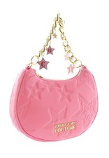 Versace Jeans Couture Rose Half Moon Star Quilted Charm Embellished Hobo Bag