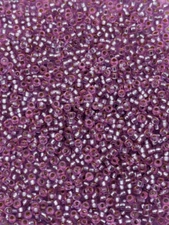 Vintage Glass Seed Beads TOHO Clear Lavender Pink Silver Lined 15/0, 14gr C32-3