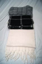 women's scarves scarf lot of 3 1 plaid 2 solid