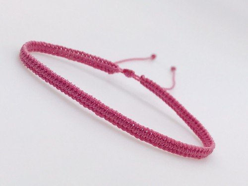 Pulsera De Hilo Color Rosa Palo Hecha A Mano Hand Made Pale Pink Color  Bracelet | eBay