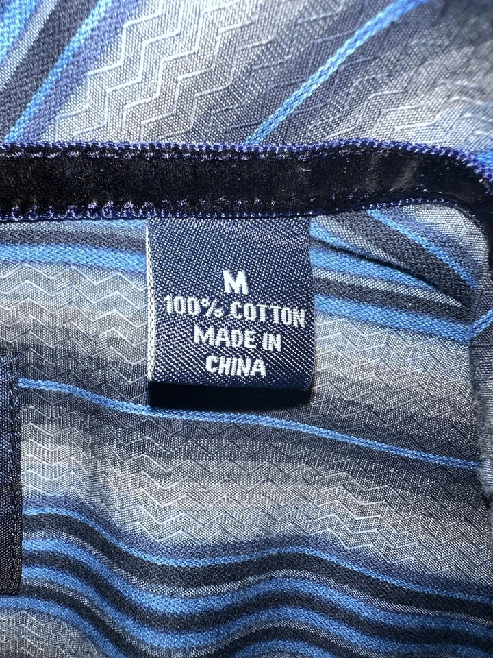 Indigo Palms Shirt Mens Medium Multicolor Long Sleeve 100% Cotton Striped - Image 4 of 4