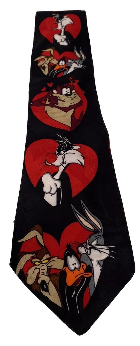 Looney Tunes ネクタイ 赤 Warner Bros. Looney Tunes Mania 1993 Bugs Bunny, Sylvester Red