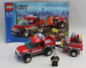 Lego City 7942 Fire Truck and Trailer Complete
