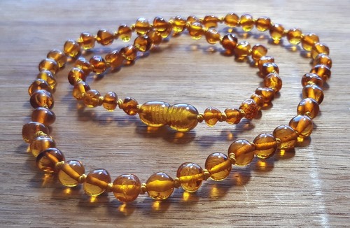 100% GENUINE BALTIC AMBER ADULT NECKLACE 45CM COGNAC - jewellery FREE POST - Picture 4 of 7