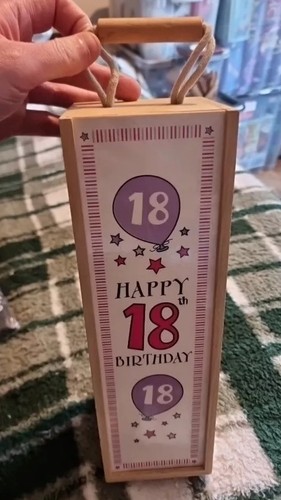 Geschenkbox Weinflasche aus Holz ~ 18. Geburtstag ~ blühend ~ UV-bedruckt - Bild 2 von 7