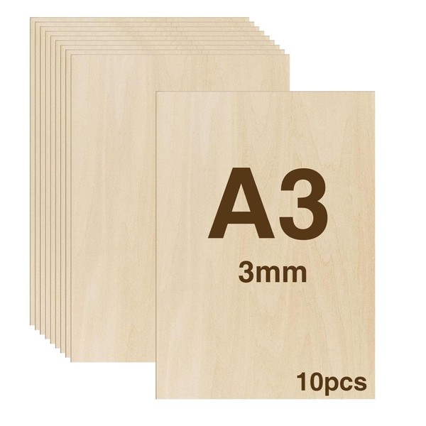 Sperrholplatte A3 420X300Mm 3Mm 10 StüCk Holz DIY Laser Gravur Modellbau-image