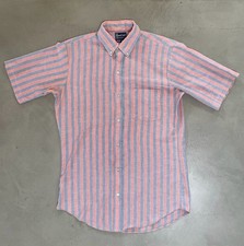 Vtg Dee Cee Shirt Tall Man Pink Blue Western Button Down Made In USA Size Medium