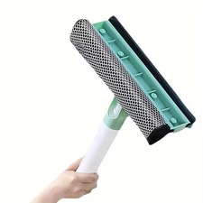 3in1 Window Cleaning Squeegee with Spray Bottle Microfiber Scrubber Glass Clean