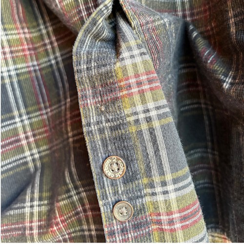 Carbon2Cobalt Mens Dark Plaid Corduroy Long Sleeve Button Down Shirt size XL - Picture 6 of 7