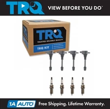 TRQ Ignition Coil & Iridium Spark Plug Kit Set for 02-06 Nissan Sentra 1.8L New