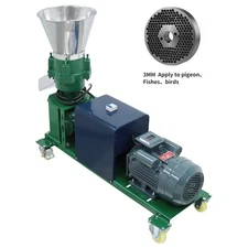 Animal Feed Pellet Mill Machine Farm Pelletizer with 3mm Plate 220V 4-Roller