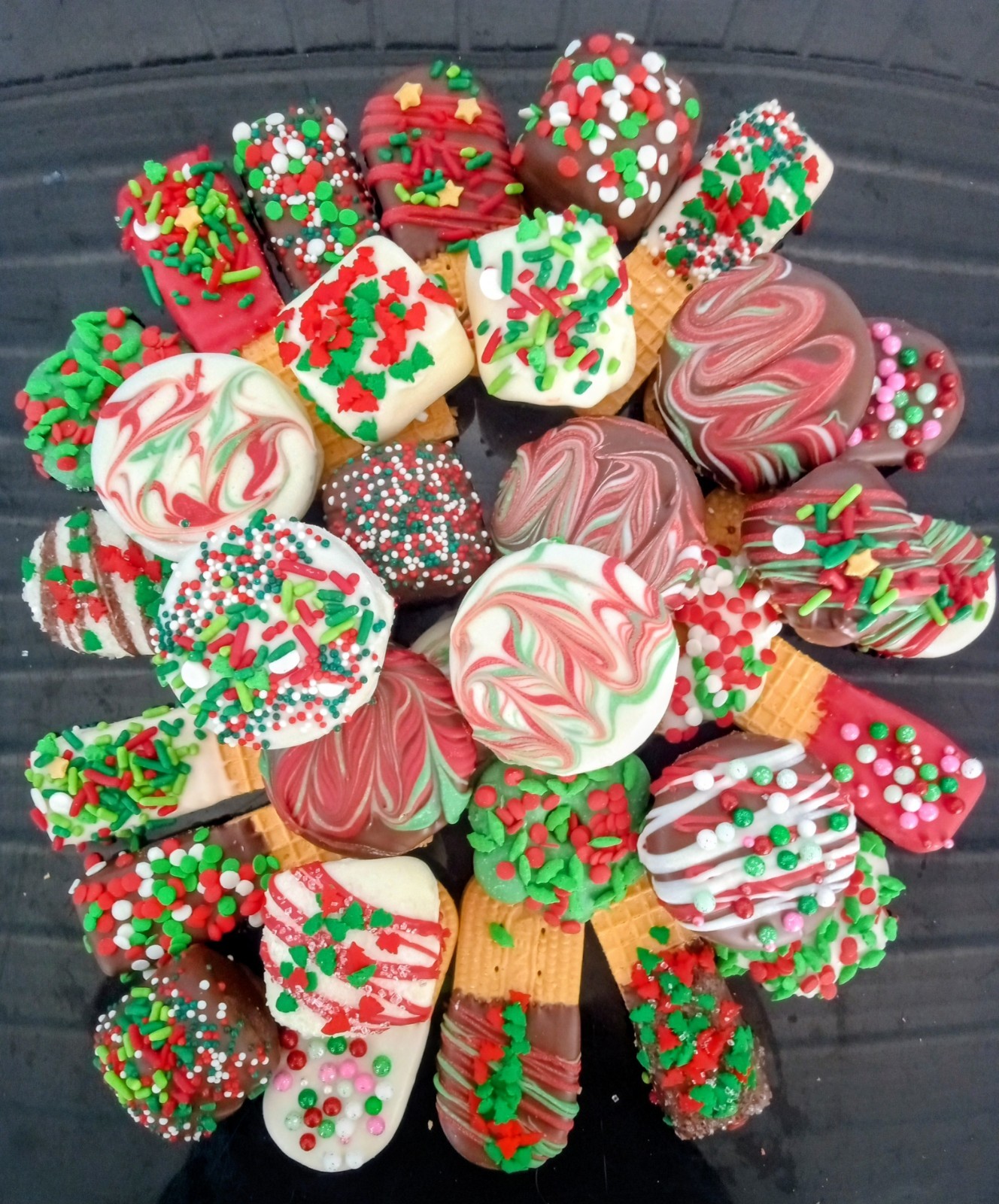 ¡Cajas de golosinas de Navidad gourmet! ¡¡Galletas cubiertas de chocolate!! ¡Caja de regalo de 40 piezas!