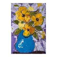 California yellow poppy original impasto painting 8 x 12 inches