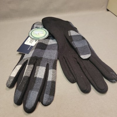 Adrienne Vittadini Women's Gloves with touch screen tech one size Black/Gray