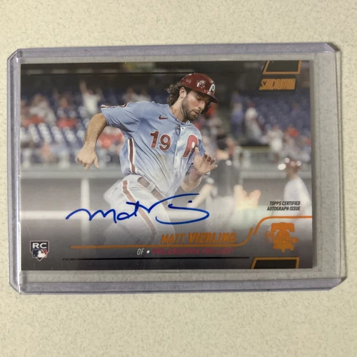 2022 Topps Stadium Club Matt Vierling Orange Auto Rookie Card 2/5