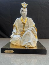 Statua porcellana Edoardo Tasca "Samurai" Vintage Capodimonte Porcellana 