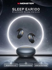 Monster Sleep Ear100 Ear Buds, Sleep Headphones with Stereo Sound, Design