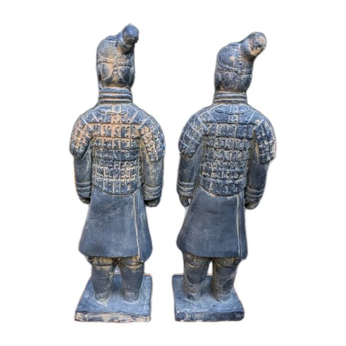 2 VTG Chinese Terracotta Clay Warrior Soldiers Figurines Statues Qin Shi Huang - Picture 6 of 21