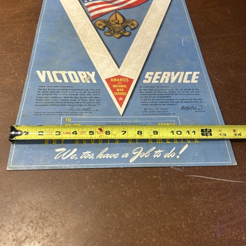Victory Service Award Boy Scouts Of America National War Service WW2 KC - Picture 9 of 10