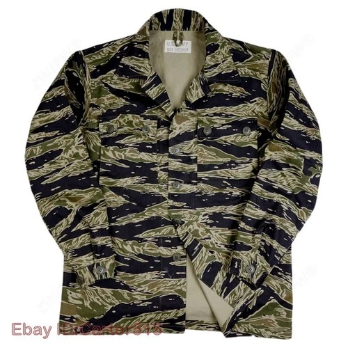 Vietnam War Replica US Army Tiger Stripe Camo TCU TOP Jacket Vintage Men Coat