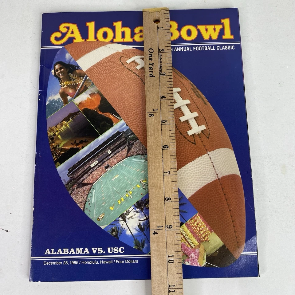 Aloha Bowl Vintage Program 1985 Alabama vs. USC 80's Ads Mike Shula - Image 2 of 4