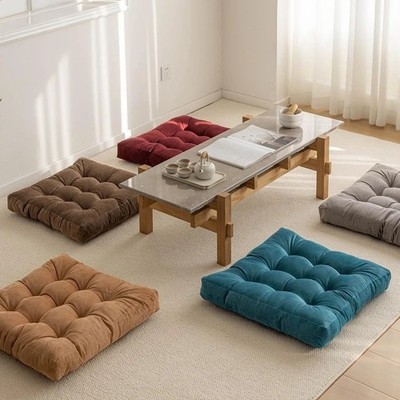 Square Floor Pillow Cushion Soft Tufted Sitting Mat Meditation Yoga Tatami Seat