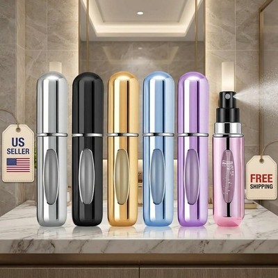 6pc Refillable Perfume Atomizer 5ml Bottle Travel Portable Pocket Scent Sprayer*