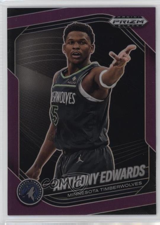 2024-25 Panini Prizm Black Purple Prizm 12/99 Anthony Edwards #17