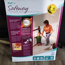 KidCo Safeway Hardware Mount Baby Gate Top of Stairs White 24.75-43.5 New
