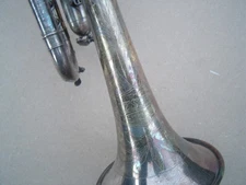 Vintage Buescher True Tone Trumpet, Silver w/ Gold Inlay - Serial #244xxx