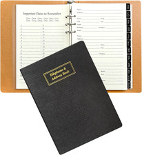 Refillable Address Book with Alphabetical Tabs, W/Pockets, 648 Large Print