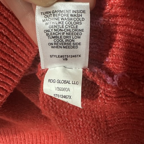 Freshman 1996 Mod Flower Heart Sweater Vest Large Preppy Pullover Red Pink - Picture 8 of 8