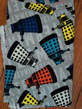 Doctor Who Dalek Toss Fabric BBC 2014 Quilting Sewing Fabric 42" X 32.5"