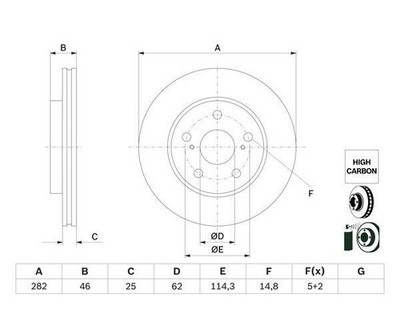 2 St. Bremsscheibe BOSCH 0986479F92 für Toyota Yaris Cross