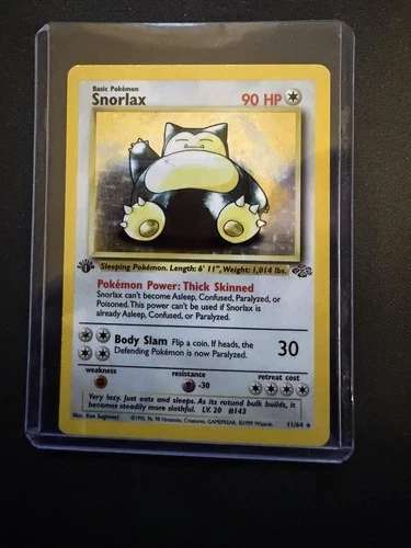 Pokémon Snorlax 1st Edition Holo Rare Jungle 11/64
