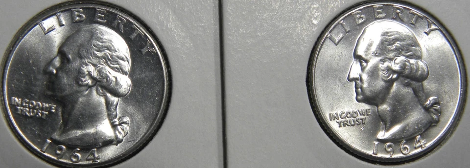 1964-P WASHINGTON SILVER QUARTERS 90% SILVER LOT OF 5-90% SILVER BU COINS - Image 2 of 4