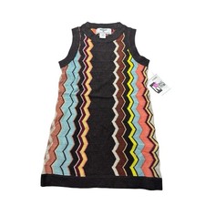 MISSONI Baby Girl 18m Chevron Stripe Multicolor Zig Zag Knit Sweater Dress New