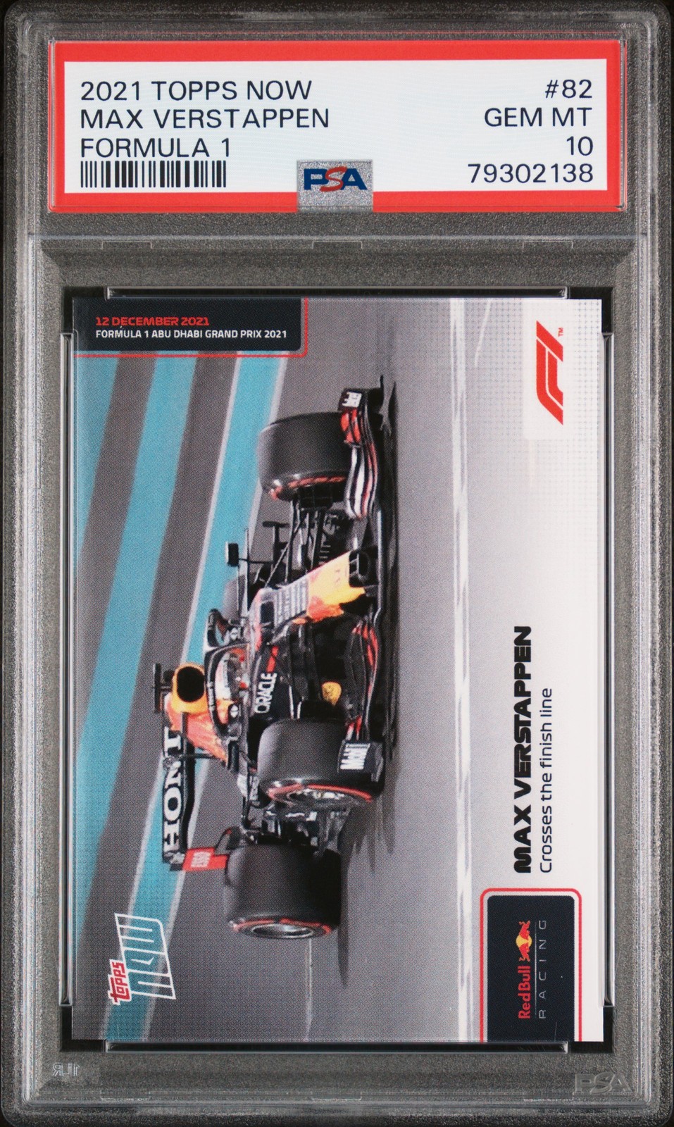 2021 TOPPS NOW FORMULA 1 #82 MAX VERSTAPPEN PSA 10