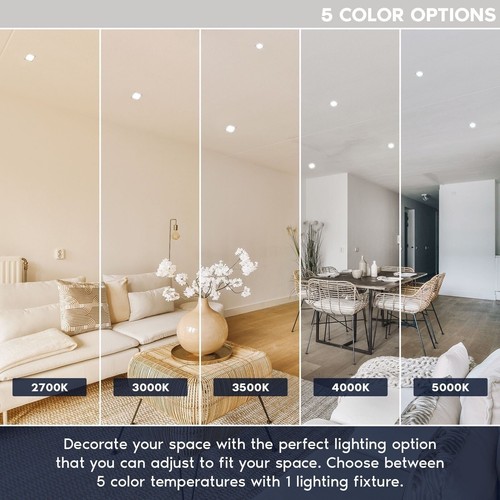 Luxrite 6" Square LED Flush Mount Light 15W 1000LM 5CCT Dimmable Brushed Nickel - Picture 2 of 7