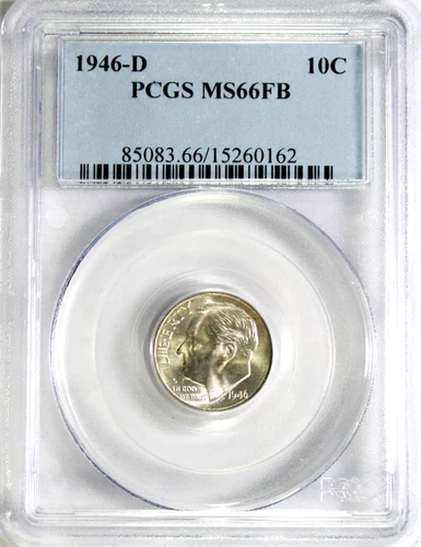 1946-D Roosevelt Dime PCGS MS66 FB #GA6-62 "90% Silver"